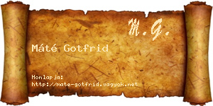 Máté Gotfrid névjegykártya